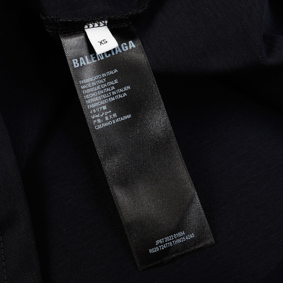 BALENCIAGA 24SS White Ink Spray Print T-Shirt (XS–L)