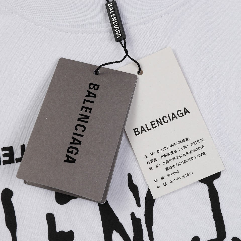 BALENCIAGA 24SS Paris Reverse Letter 3D Puff Print T-Shirt (XS–L)