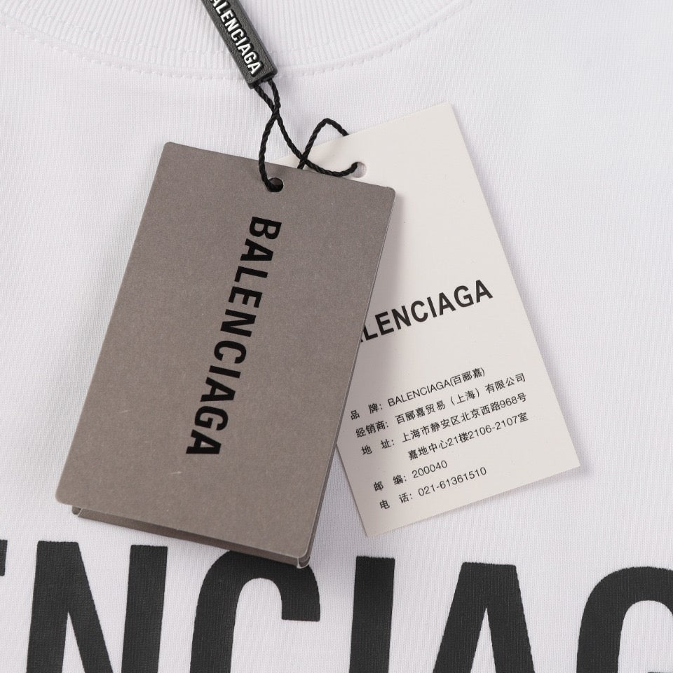 BALENCIAGA 24SS Imported Kornit Direct-to-Garment Print T-Shirt (XS–L)