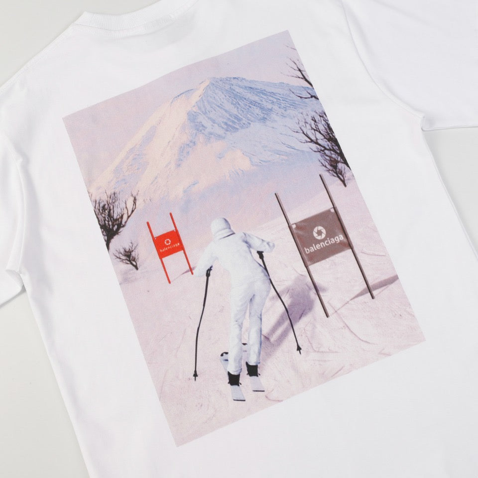 BALENCIAGA 24SS Imported Kornit Direct-to-Garment Print T-Shirt (XS–L)