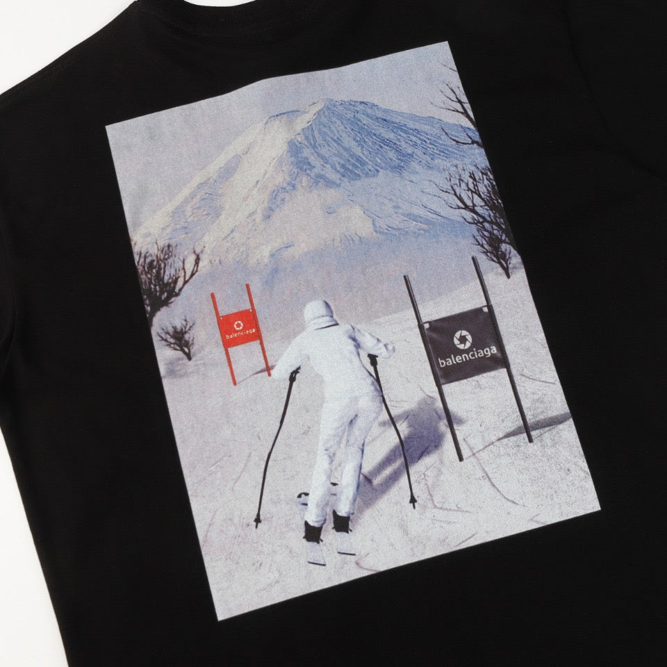 BALENCIAGA 24SS Imported Kornit Direct-to-Garment Print T-Shirt (XS–L)