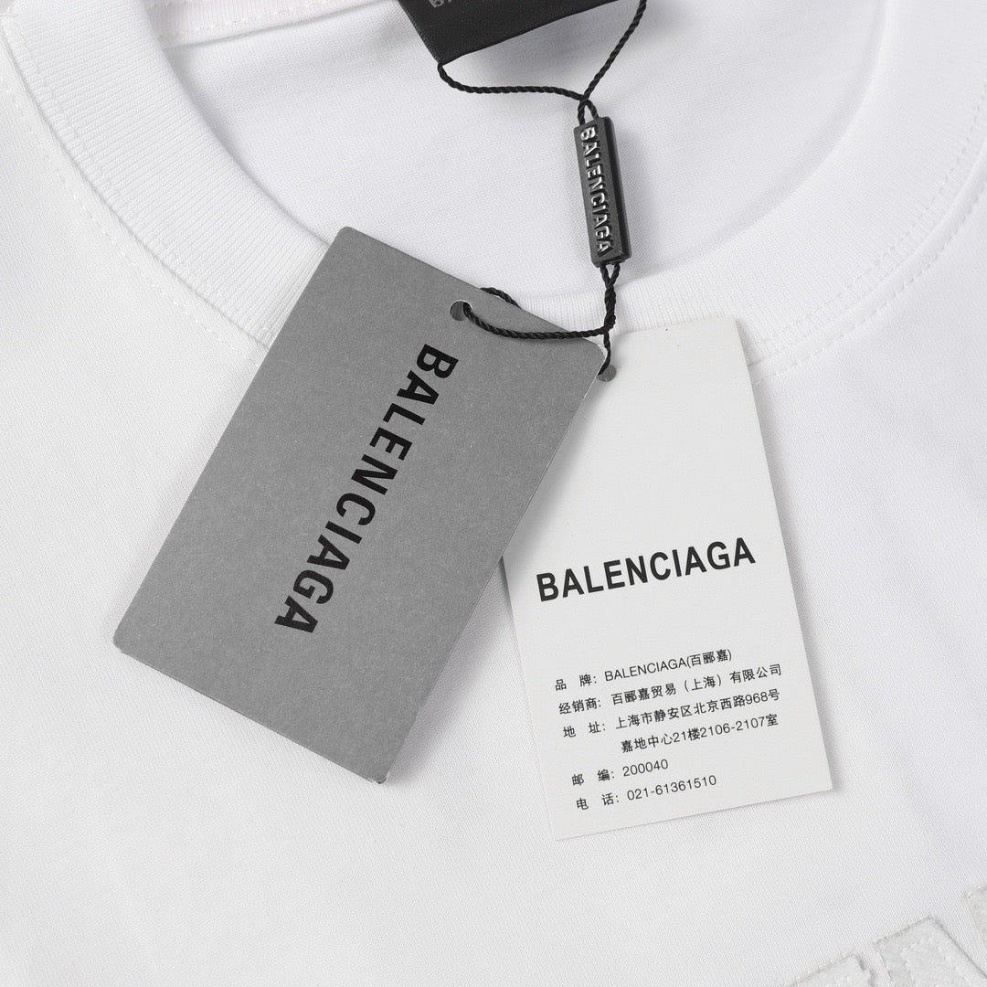 BALENCIAGA Embroidered Flame Patchwork Oversized T-Shirt (S–XL)