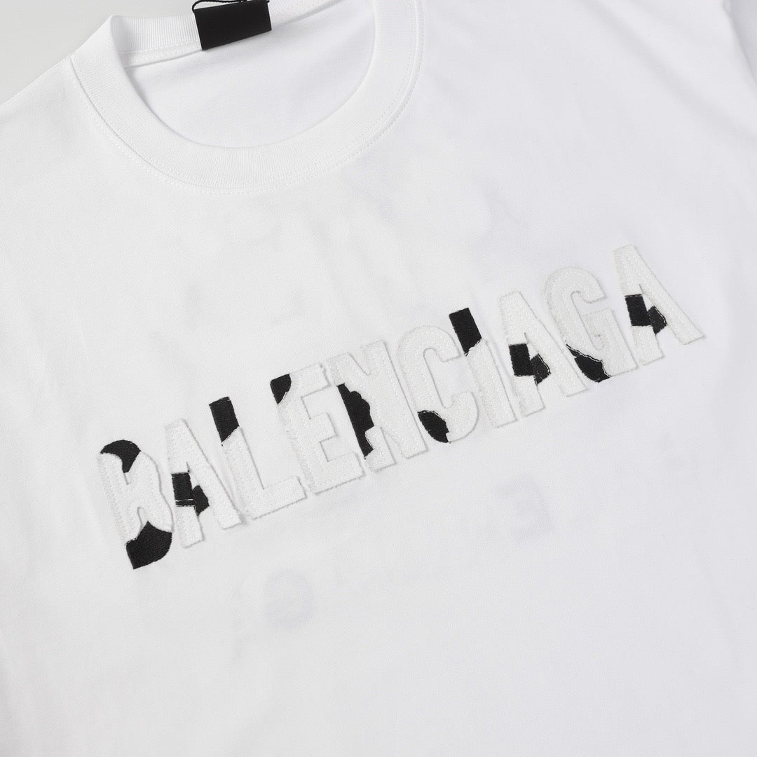 BALENCIAGA Embroidered Flame Patchwork Oversized T-Shirt (S–XL)