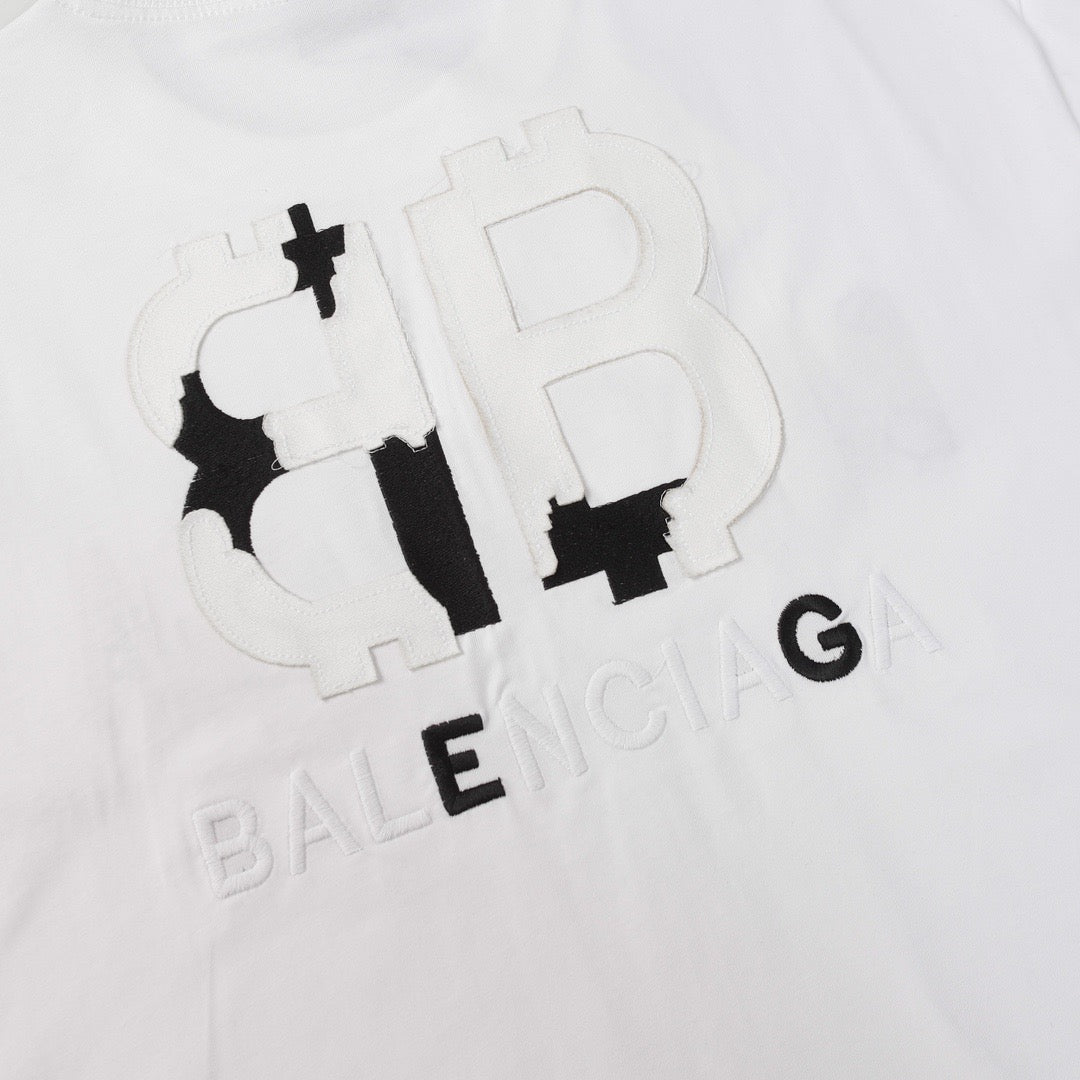BALENCIAGA Embroidered Flame Patchwork Oversized T-Shirt (S–XL)
