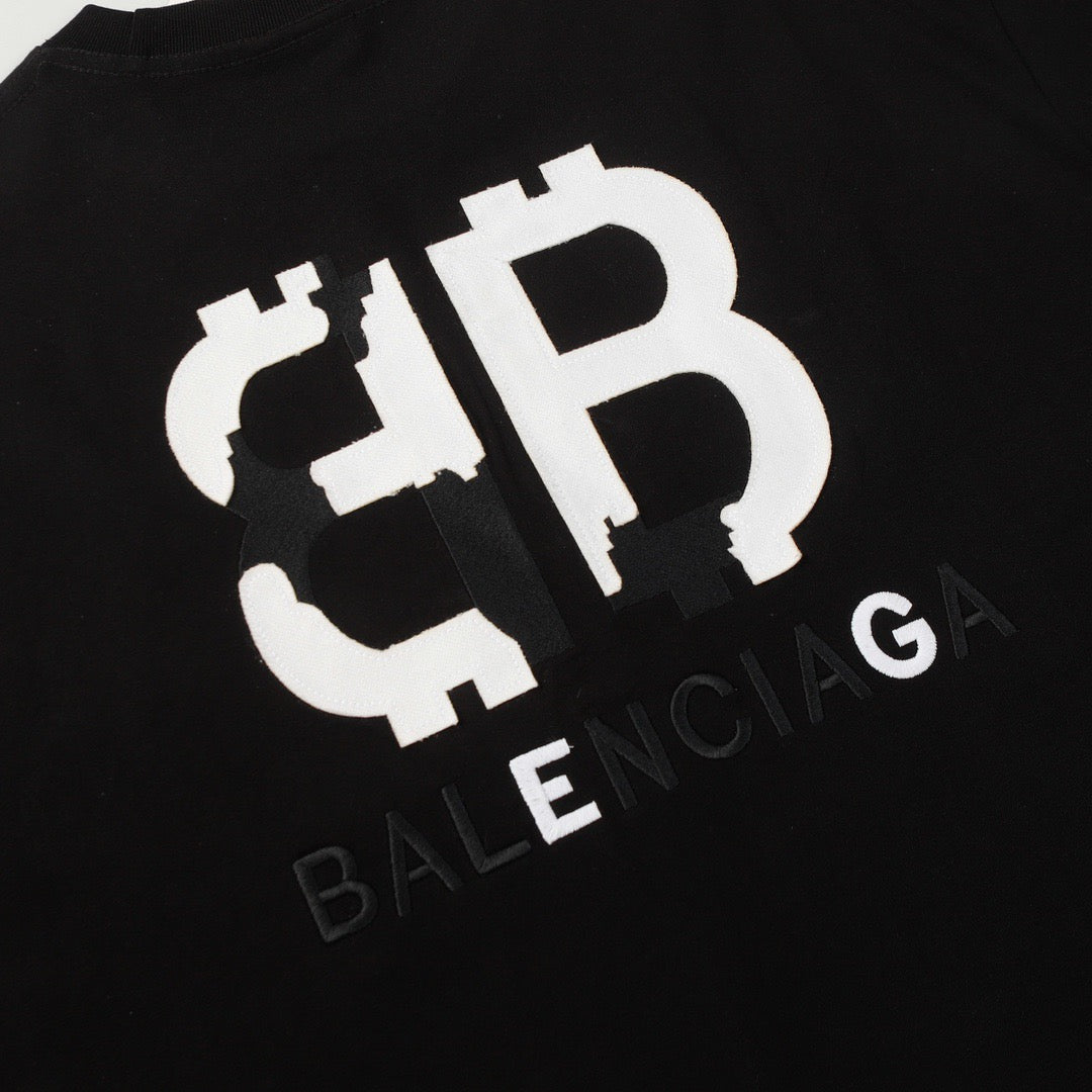 BALENCIAGA Embroidered Flame Patchwork Oversized T-Shirt (S–XL)