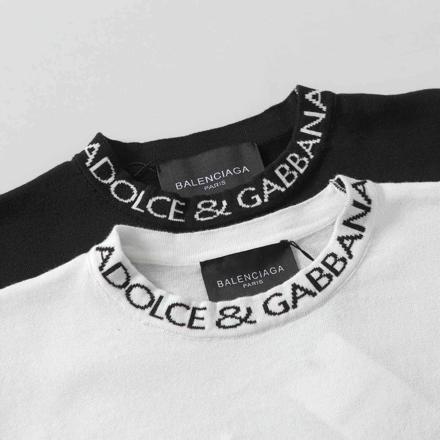 BALENCIAGA Jacquard Collar Knit Cotton T-Shirt (XS–L)