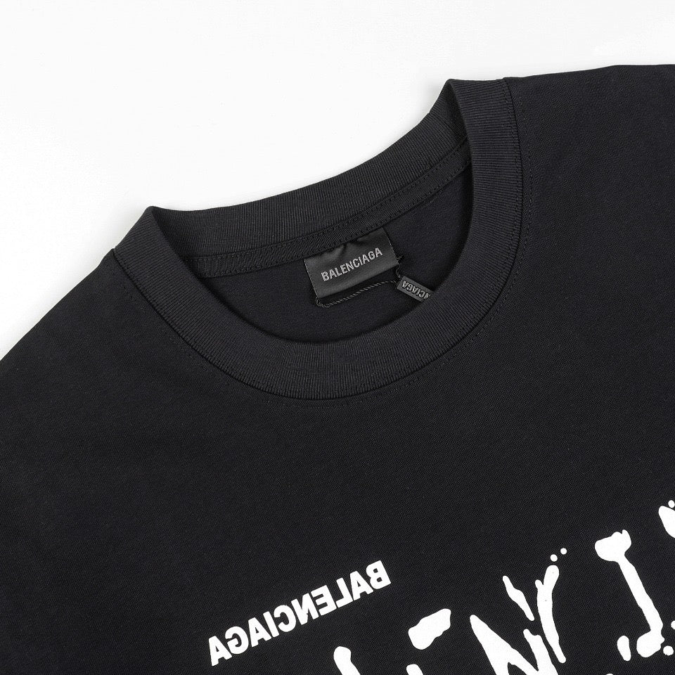 BALENCIAGA Paris Reverse Logo Puff Print T-Shirt (XS–L)