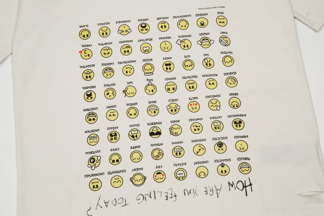 BALENCIAGA “How Are You Feeling Today” Distressed Print T-Shirt (XS–L)