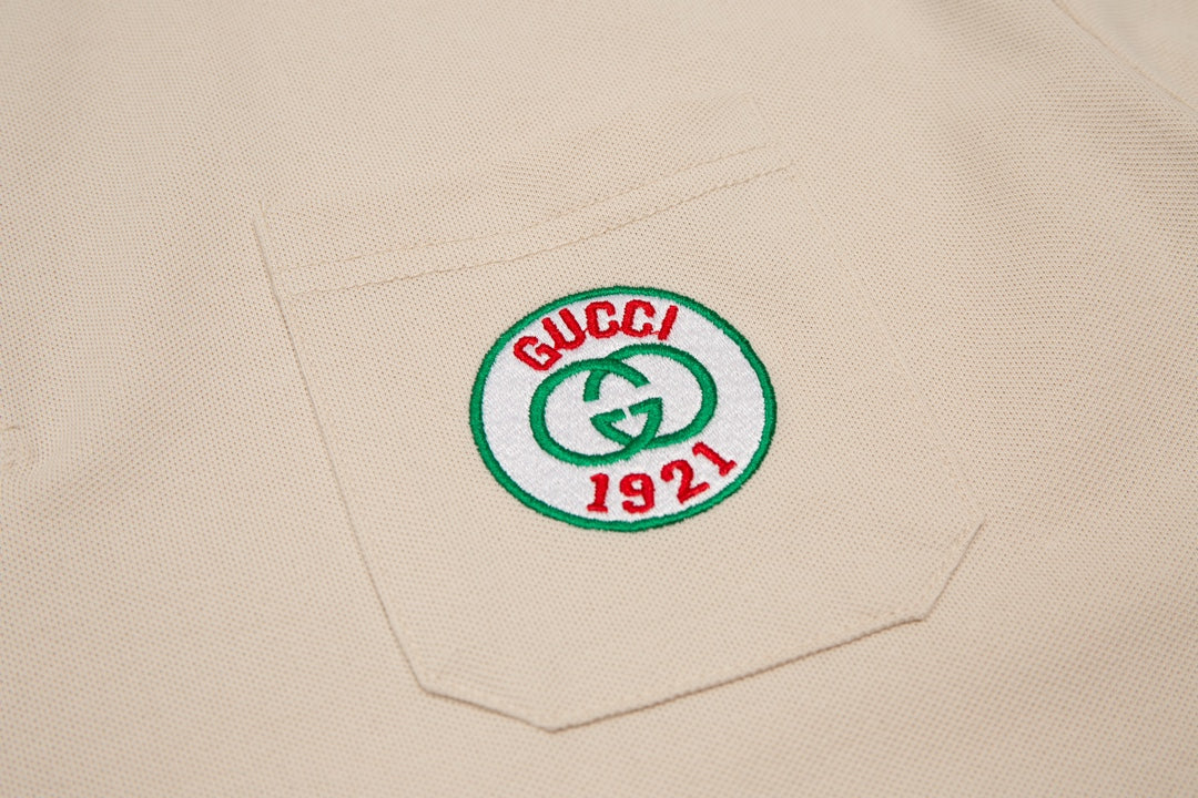 GUCCI 2025 Spring/Summer Luxury Contrast-Panel Polo Shirt · Sizes M-3XL