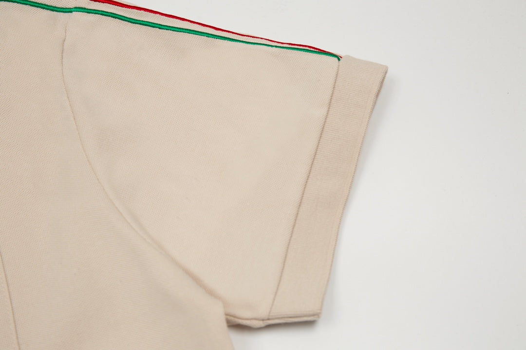 GUCCI 2025 Spring/Summer Luxury Contrast-Panel Polo Shirt · Sizes M-3XL