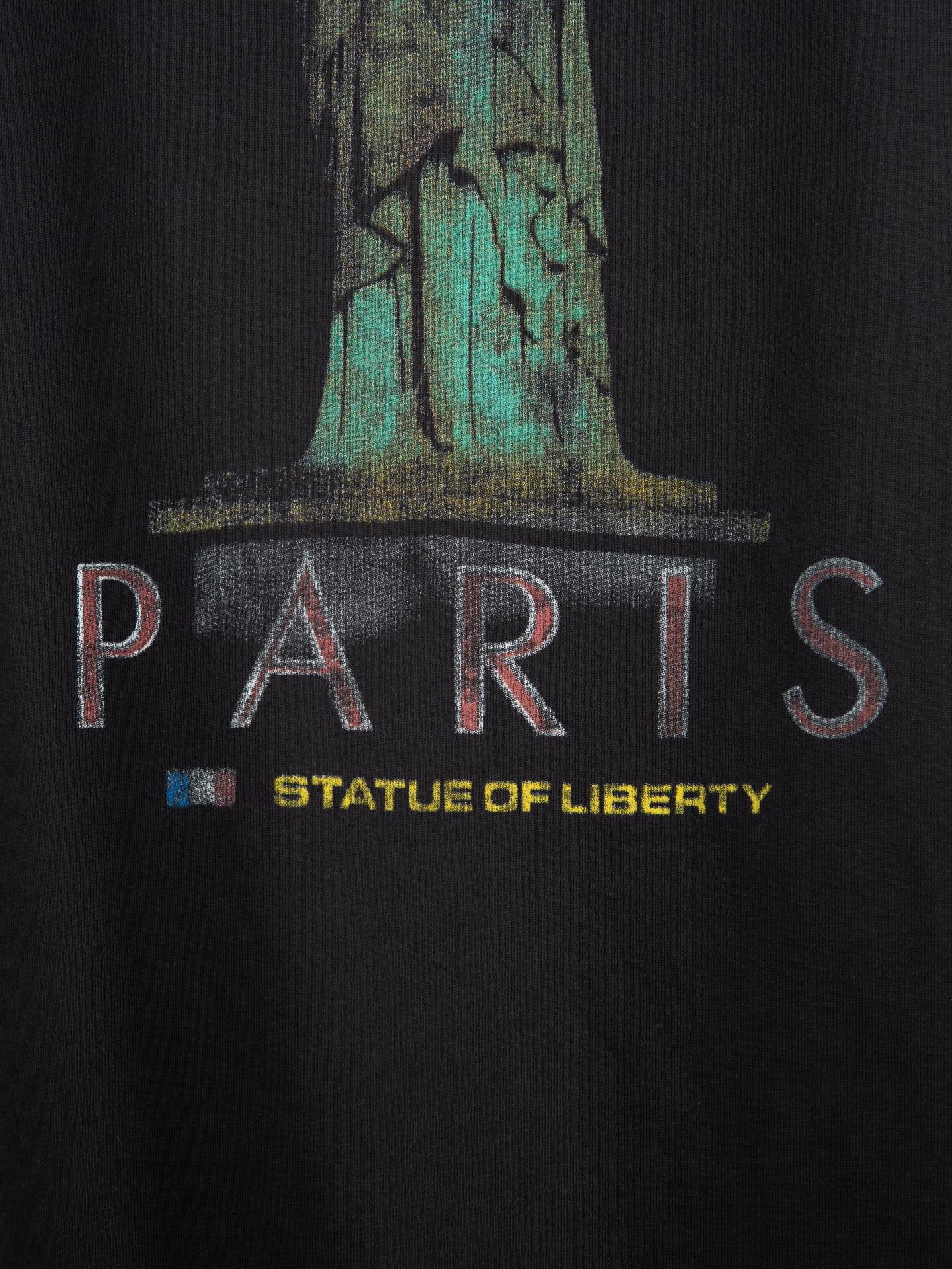 BALENCIAGA Oversized “Statue of Liberty” Distressed Embroidered T-Shirt (XS–L)
