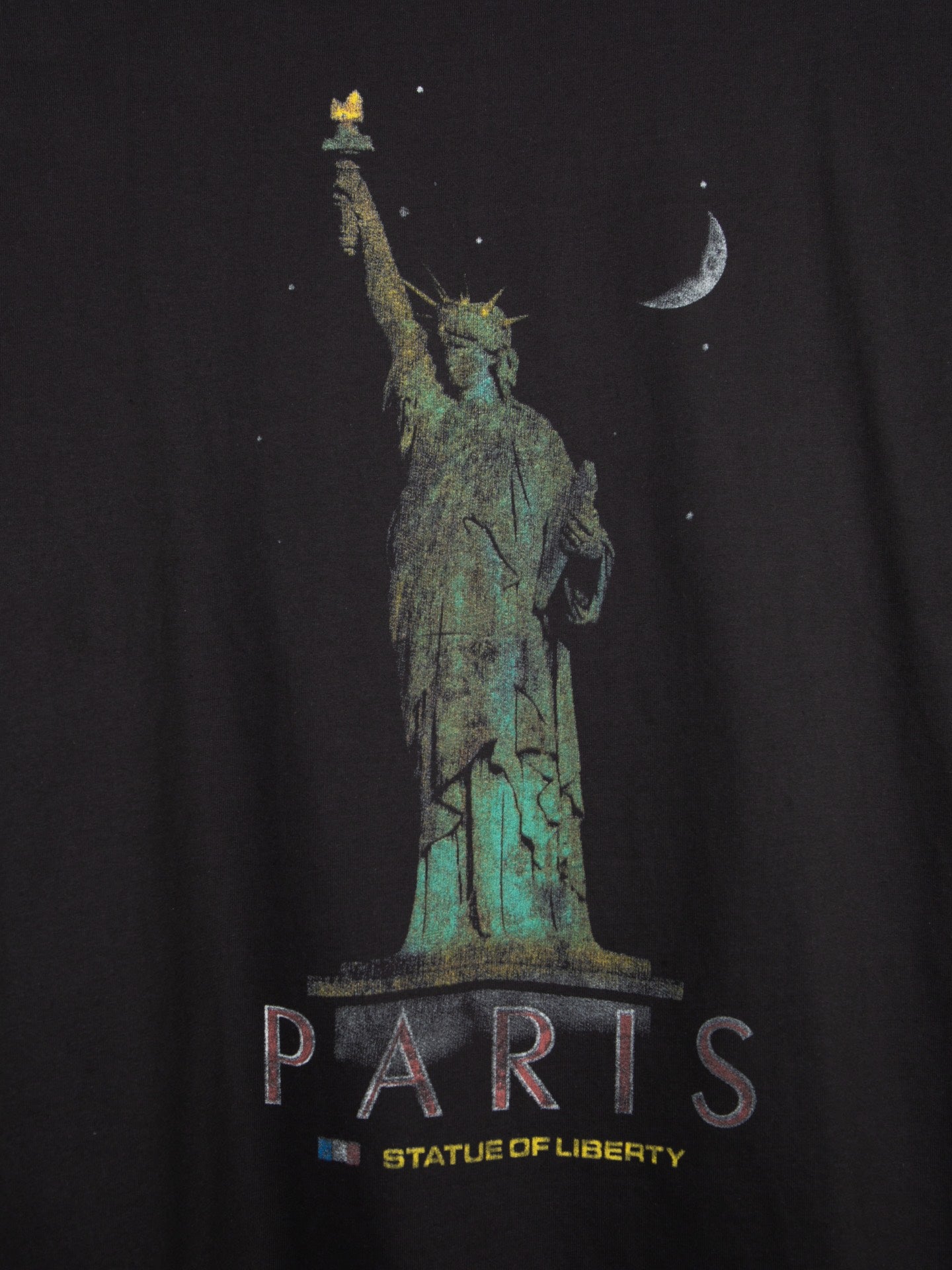 BALENCIAGA Oversized “Statue of Liberty” Distressed Embroidered T-Shirt (XS–L)