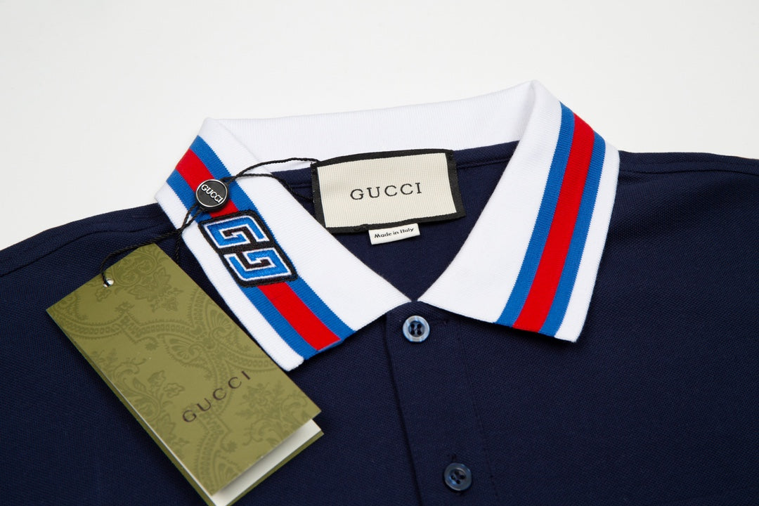 GUCCI 2025 Spring/Summer New Contrast-Panel Polo Shirt · Boutique Edition