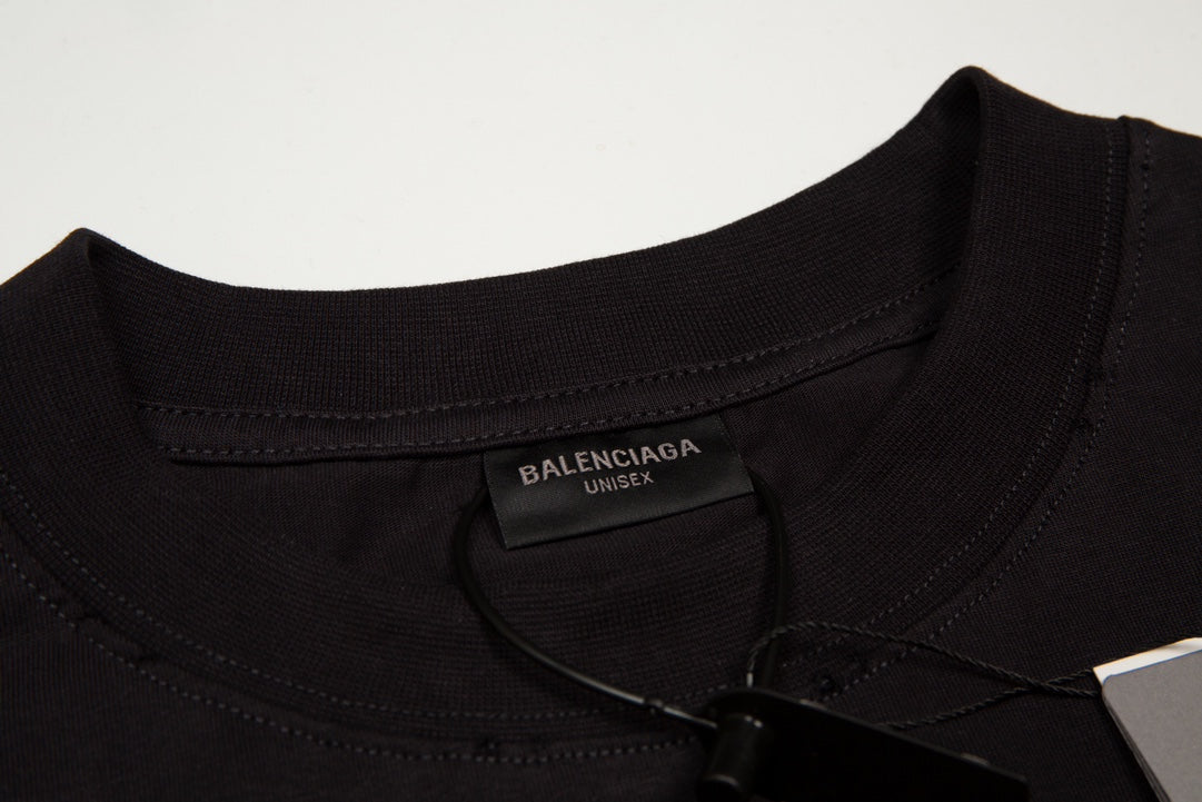 BALENCIAGA Oversized “Reverse Logo” T-Shirt with Dual-Crack Print (XS–L)