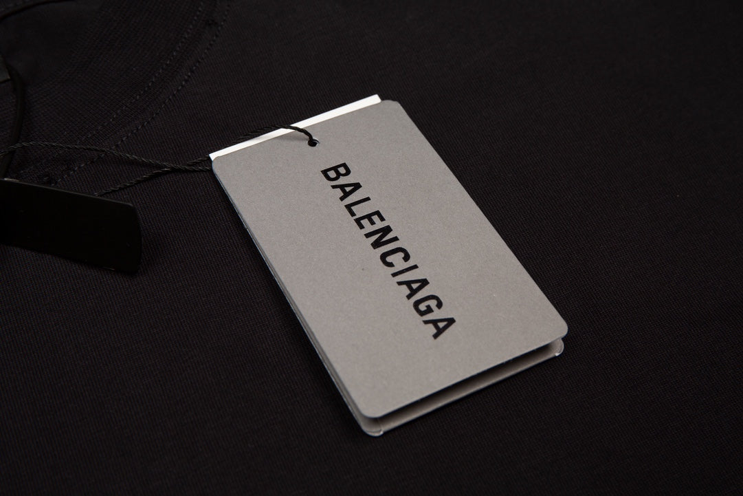 BALENCIAGA Oversized “Reverse Logo” T-Shirt with Dual-Crack Print (XS–L)