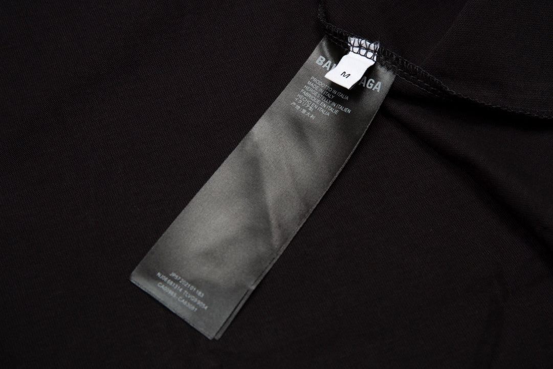 BALENCIAGA Oversized “Reverse Logo” T-Shirt with Dual-Crack Print (XS–L)