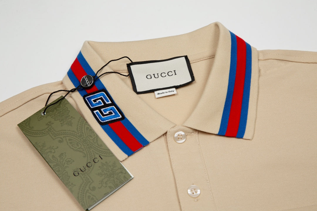 GUCCI 2025 Spring/Summer New Contrast-Panel Polo Shirt · Boutique Edition