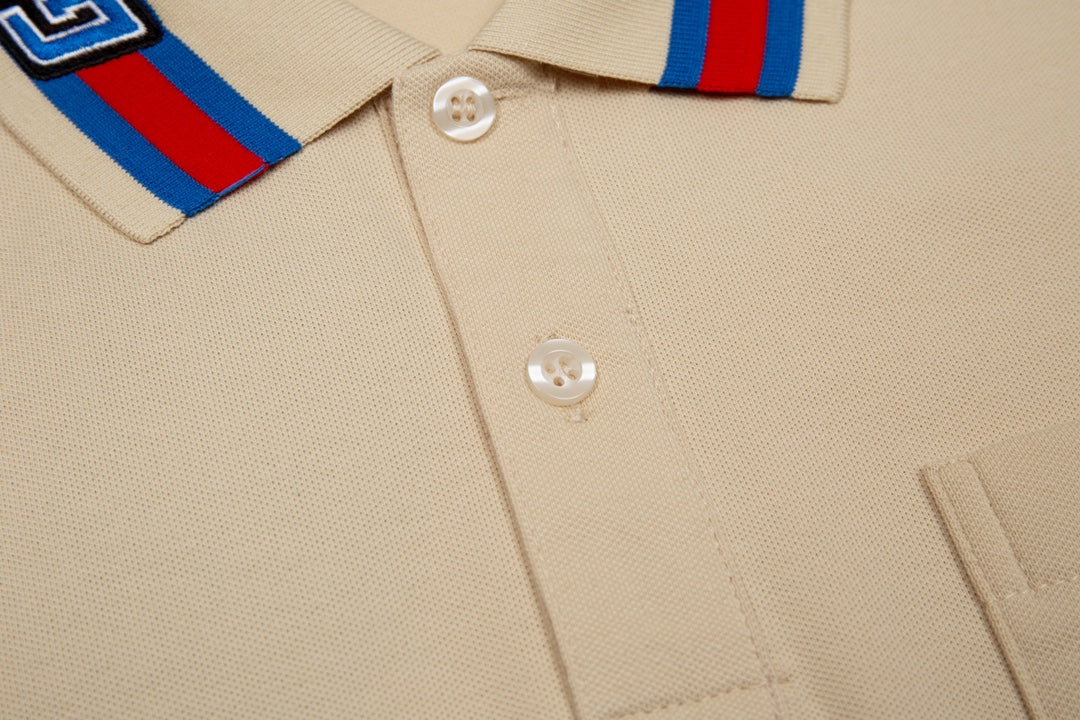 GUCCI 2025 Spring/Summer New Contrast-Panel Polo Shirt · Boutique Edition