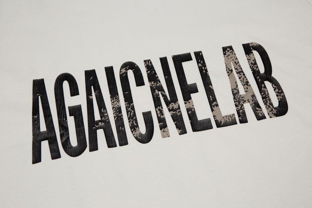 BALENCIAGA Oversized “Reverse Logo” T-Shirt with Dual-Crack Print (XS–L)