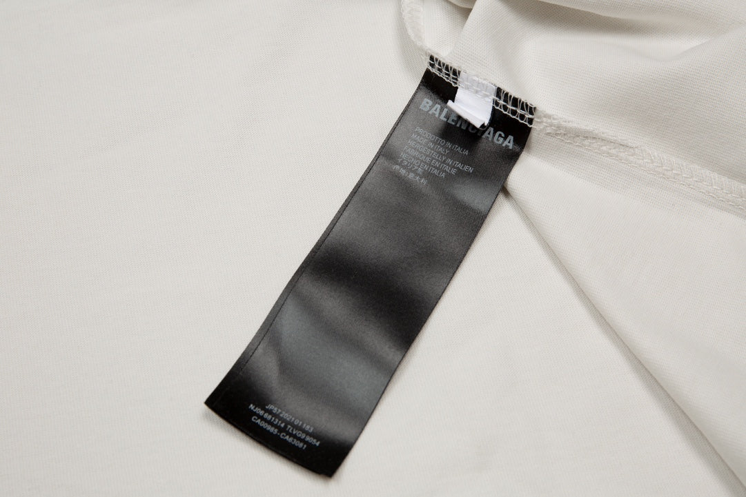 BALENCIAGA Oversized “Reverse Logo” T-Shirt with Dual-Crack Print (XS–L)