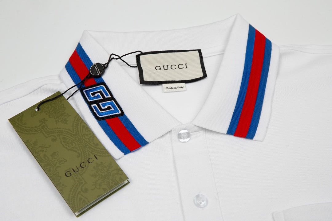 GUCCI 2025 Spring/Summer New Contrast-Panel Polo Shirt · Boutique Edition
