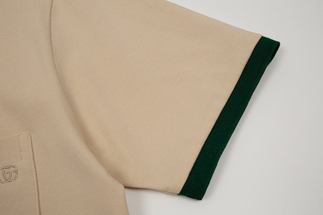 GUCCI 2025 Spring/Summer Luxury Contrast-Panel Polo Shirt · Premium Boutique Edition