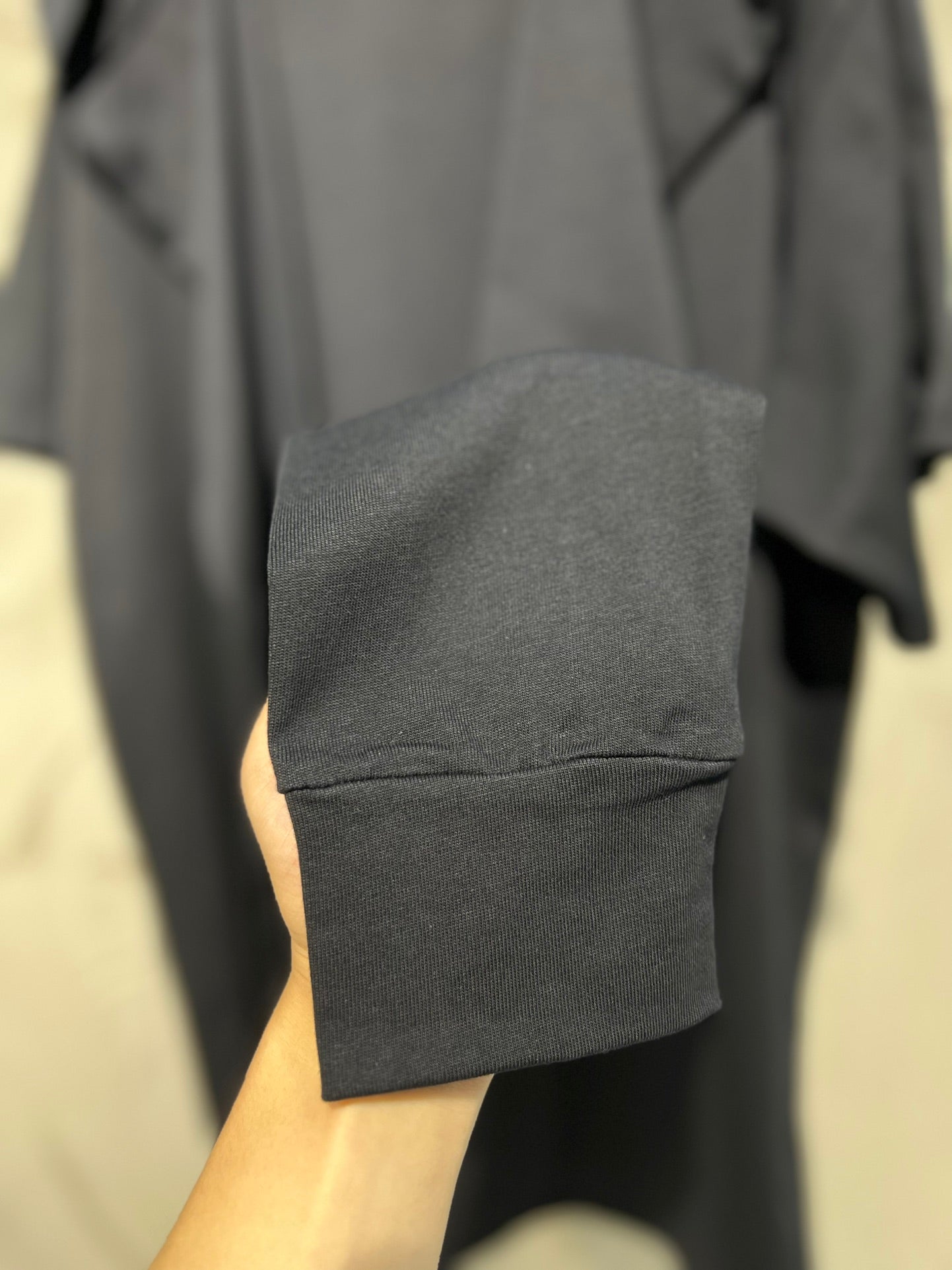 BALENCIAGA Layered Oversized Hoodie T-Shirt with Embroidered Logo – Black/Grey (Size 1–4)