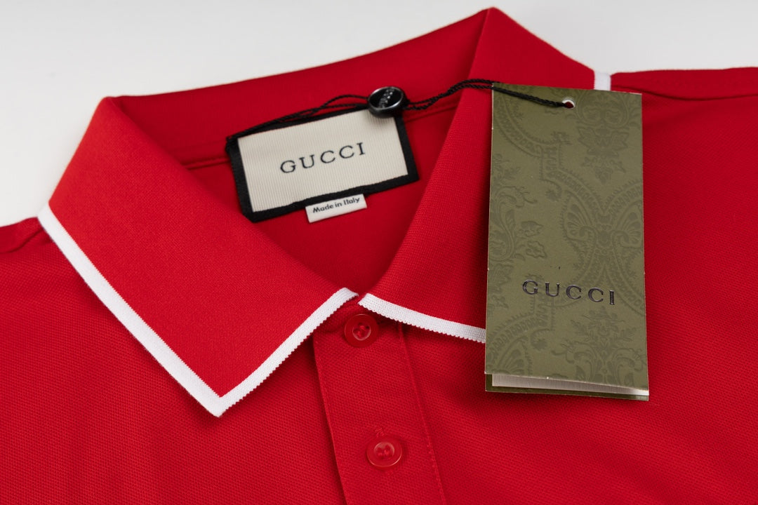 GUCCI 2025 Spring/Summer Luxury Contrast-Panel Polo Shirt · Premium Boutique Edition