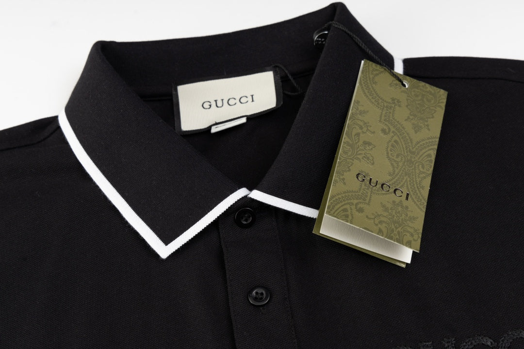 GUCCI 2025 Spring/Summer Luxury Contrast-Panel Polo Shirt · Premium Boutique Edition
