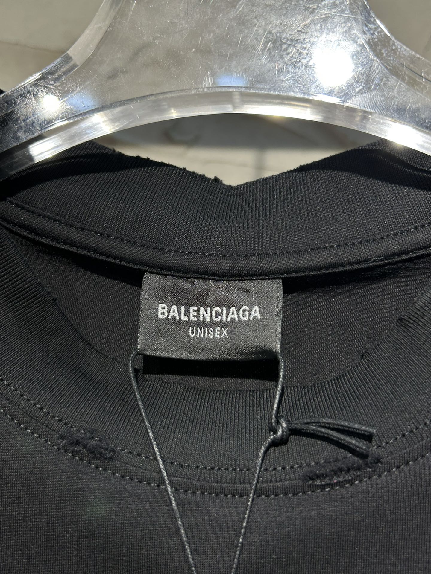 BALENCIAGA BLCG Women’s “CIAO HELLO” Distressed Print T-Shirt – Black (Size 1–3)