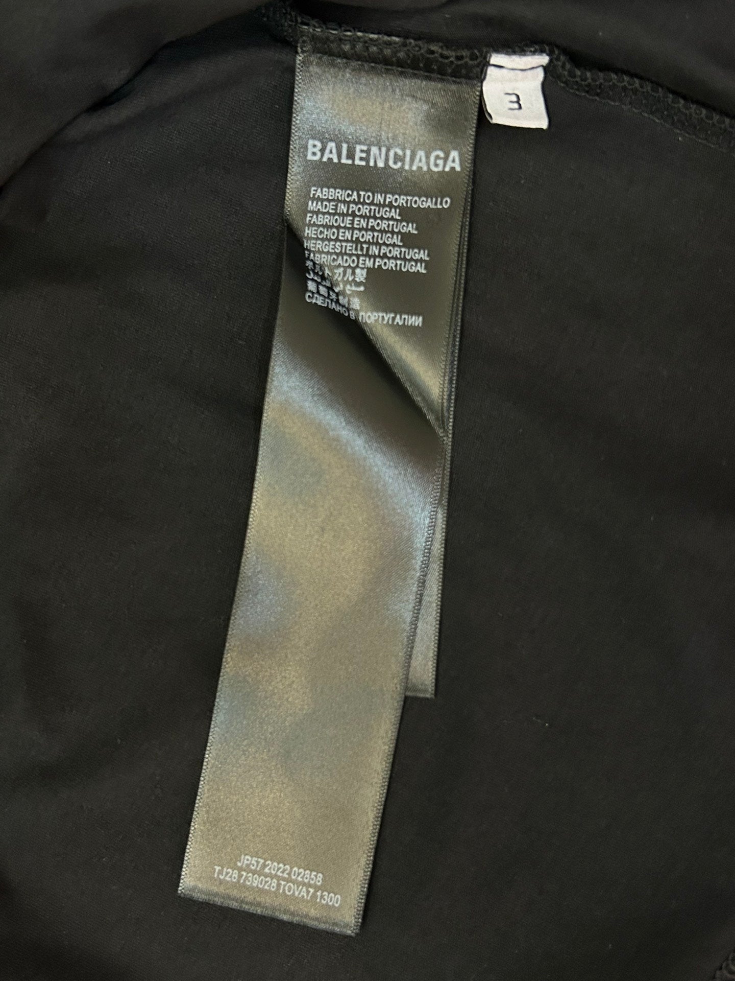 BALENCIAGA BLCG Women’s “CIAO HELLO” Distressed Print T-Shirt – Black (Size 1–3)
