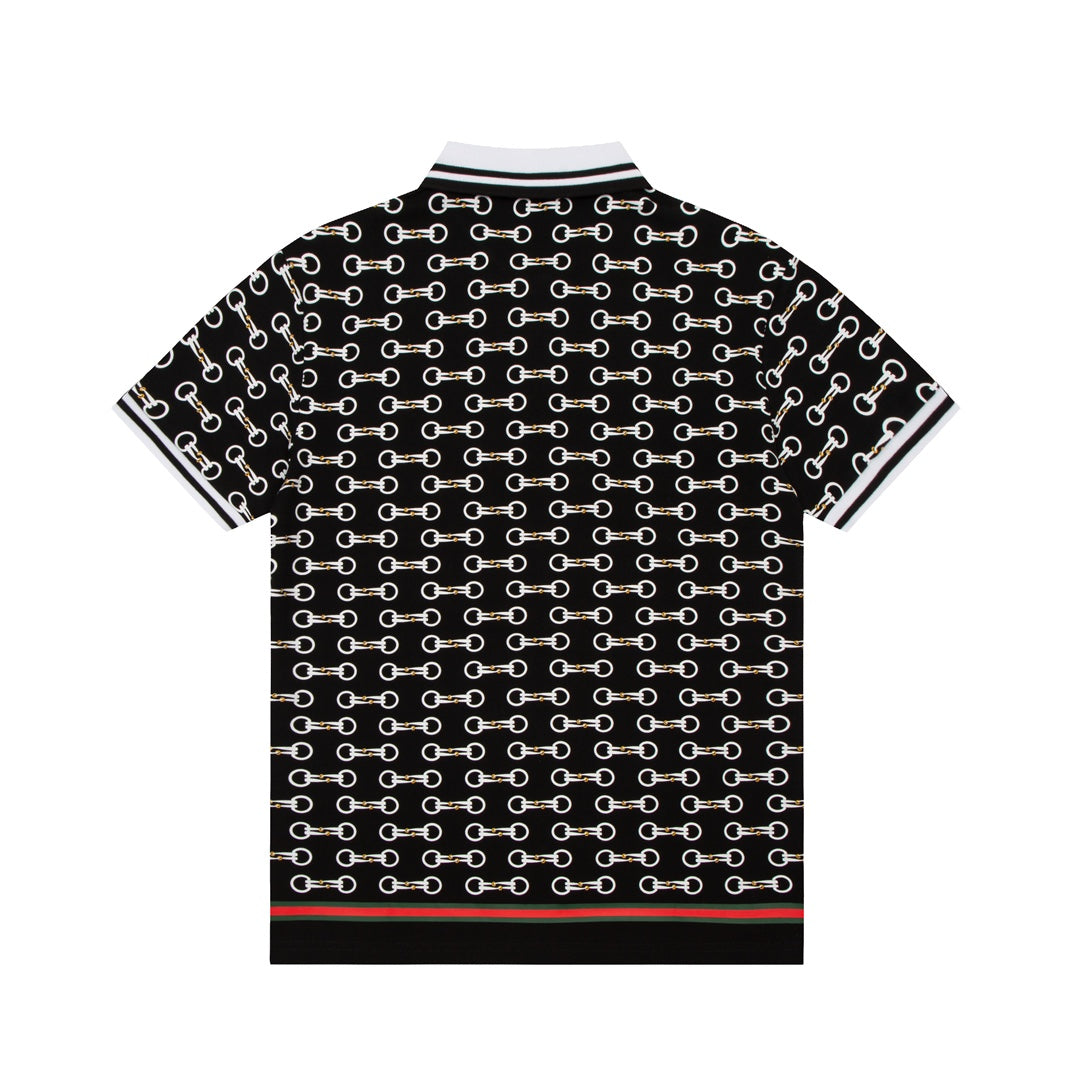 GUCCI 2024 Classic Horsebit Logo All-Over Print Polo Shirt · Sizes M-3XL