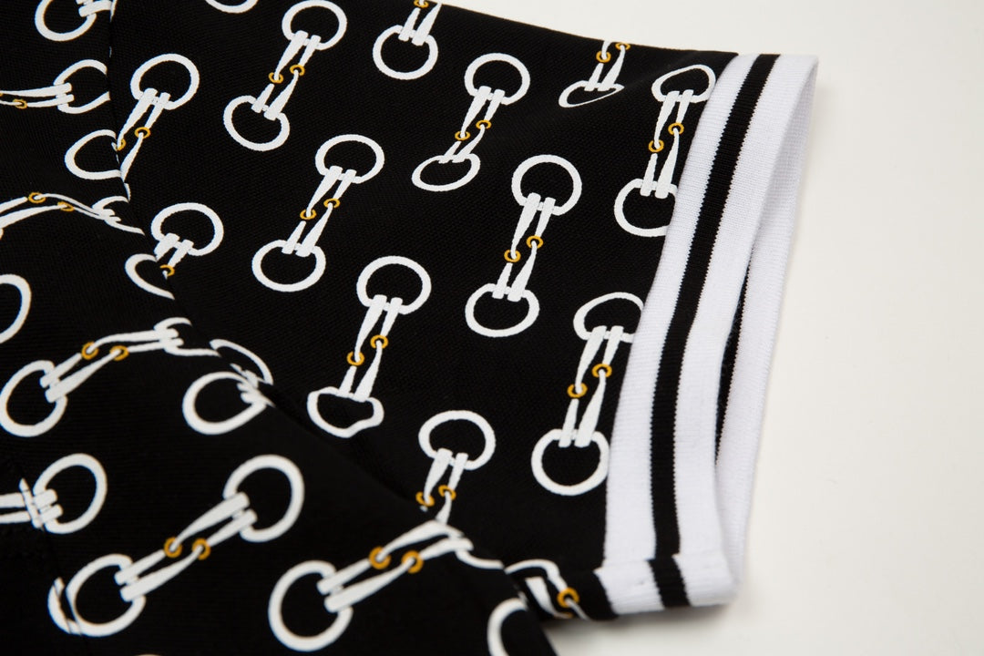 GUCCI 2024 Classic Horsebit Logo All-Over Print Polo Shirt · Sizes M-3XL