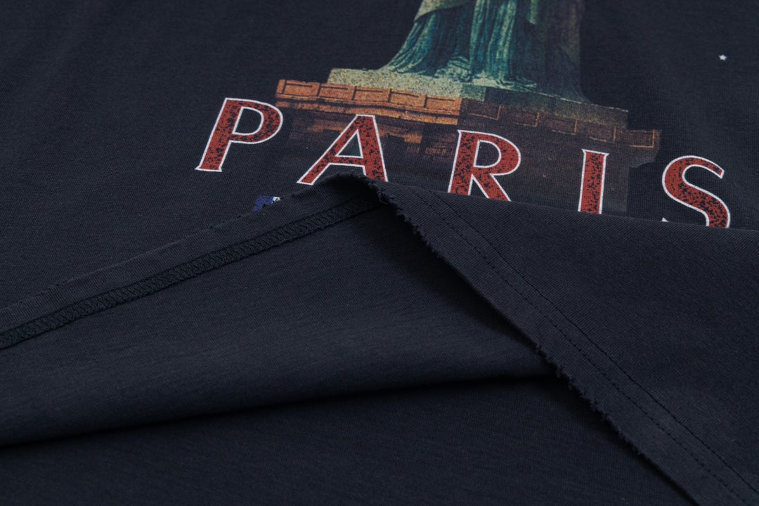 BALENCIAGA “Statue of Liberty” Distressed Oversized T-Shirt – XS–L