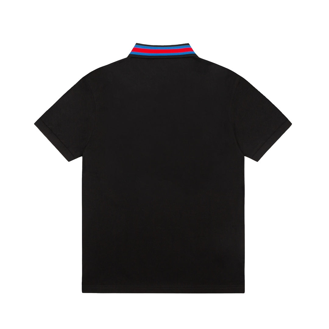GUCCI 2024 Spring/Summer Contrast Panel Luxury Logo Polo Shirt Black M-3XL
