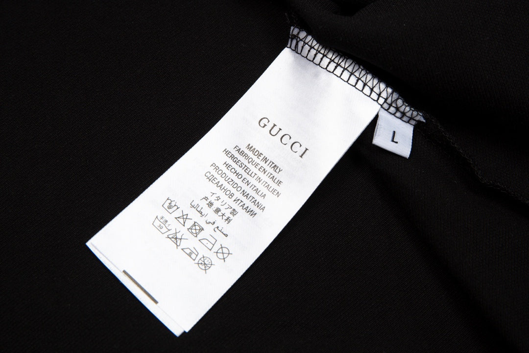 GUCCI 2024 Spring/Summer Contrast Panel Luxury Logo Polo Shirt Black M-3XL