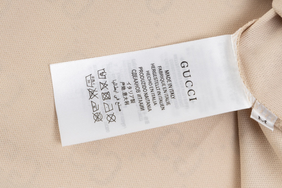 GUCCI 2024 Spring/Summer Double-G Monogram Stripe Panel Retro-Inspired Polo Shirt White M-3XL
