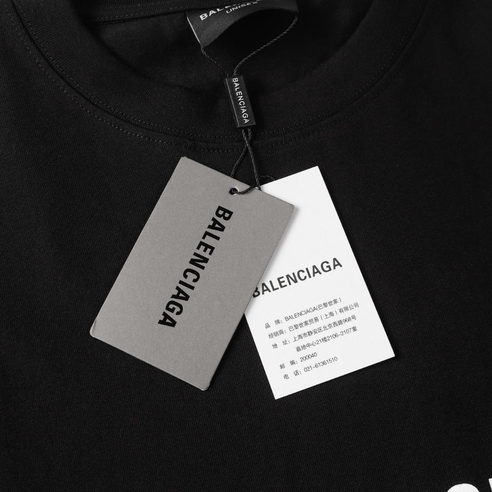 BALENCIAGA × Alipay Exclusive Collaboration Logo T-Shirt - Black - Unisex - XS / S / M / L