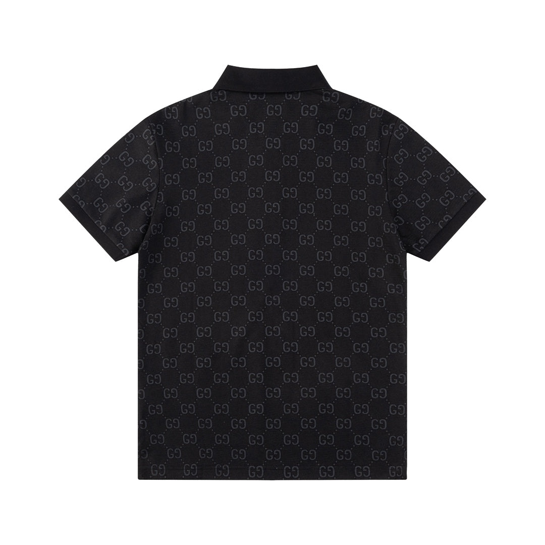 GUCCI 2024 Spring/Summer Double-G Monogram Stripe Panel Retro-Inspired Polo Shirt White M-3XL