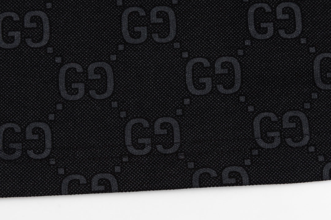 GUCCI 2024 Spring/Summer Double-G Monogram Stripe Panel Retro-Inspired Polo Shirt White M-3XL