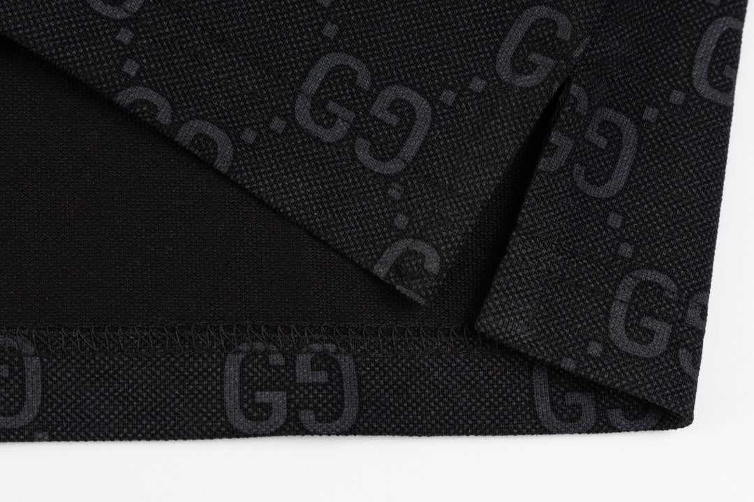 GUCCI 2024 Spring/Summer Double-G Monogram Stripe Panel Retro-Inspired Polo Shirt White M-3XL