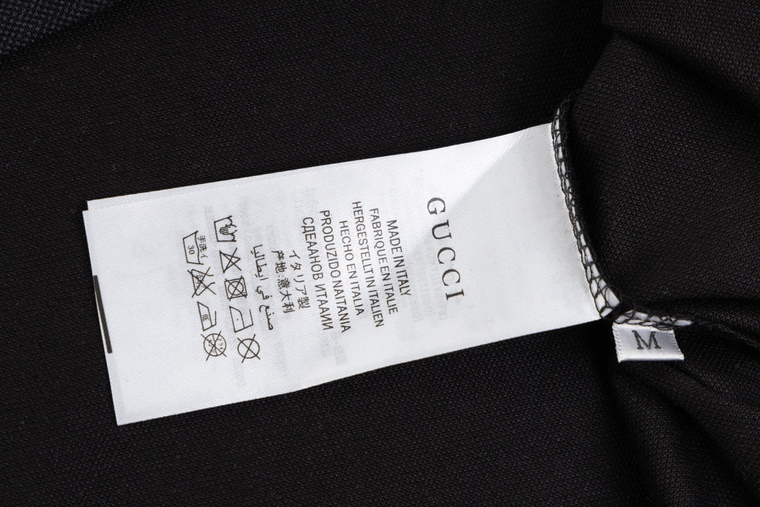 GUCCI 2024 Spring/Summer Double-G Monogram Stripe Panel Retro-Inspired Polo Shirt White M-3XL