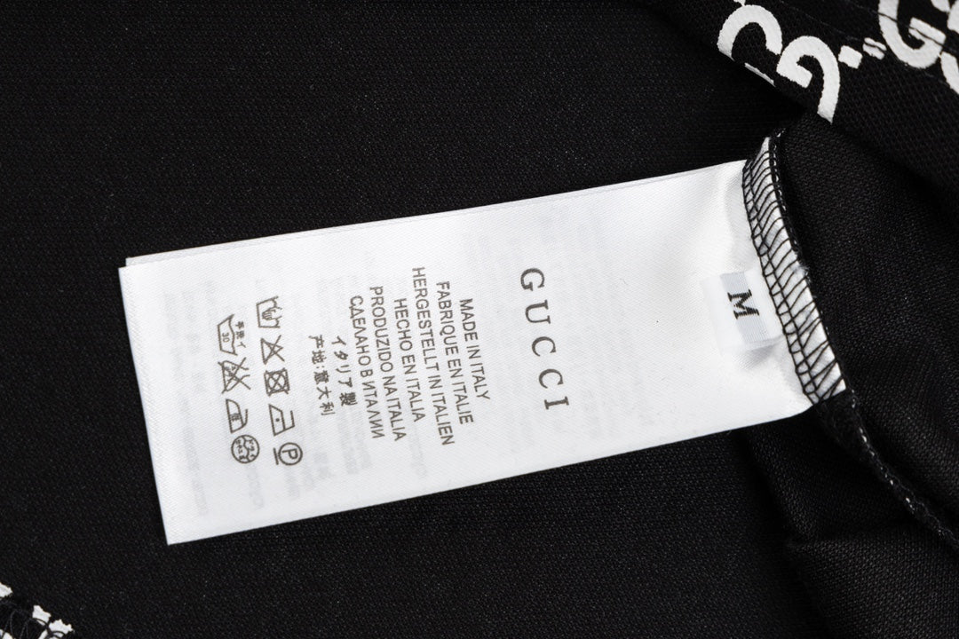 GUCCI 2024 Spring/Summer Double-G Monogram Stripe Panel Retro-Inspired Polo Shirt White M-3XL