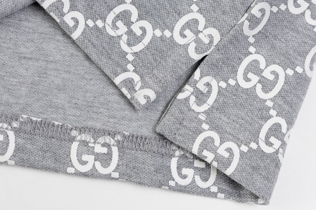 GUCCI 2024 Spring/Summer Double-G Monogram Stripe Panel Retro-Inspired Polo Shirt White M-3XL