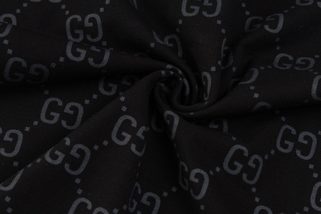 GUCCI 2024 Spring/Summer Double-G Monogram Stripe Panel Retro-Inspired Polo Shirt White M-3XL