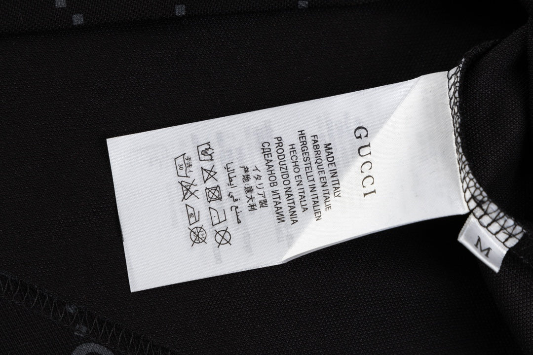 GUCCI 2024 Spring/Summer Double-G Monogram Stripe Panel Retro-Inspired Polo Shirt White M-3XL