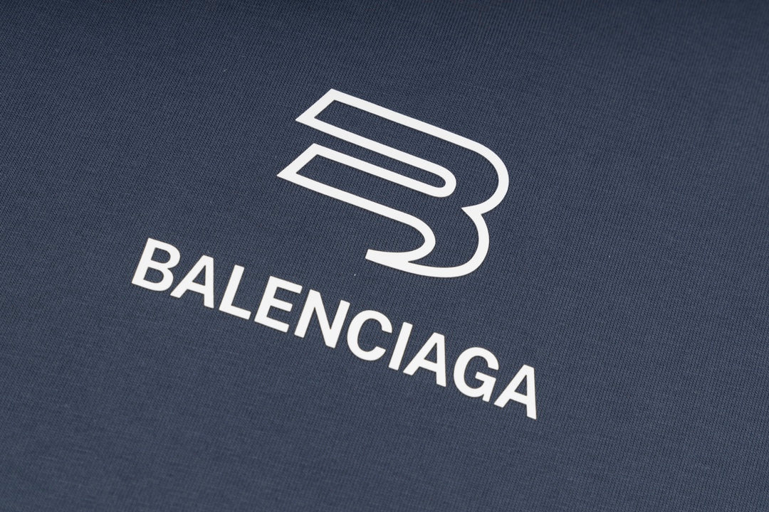 BALENCIAGA 2024 SS Logo Drip Print T-Shirt with Gift Box - Sky Blue / Grey Blue / Beige - Unisex - XS / S / M / L