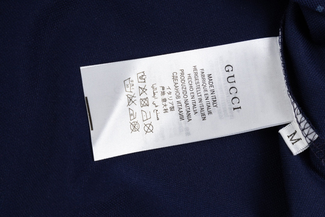 GUCCI 2024 Spring/Summer Double-G Monogram Stripe Panel Retro-Inspired Polo Shirt White M-3XL