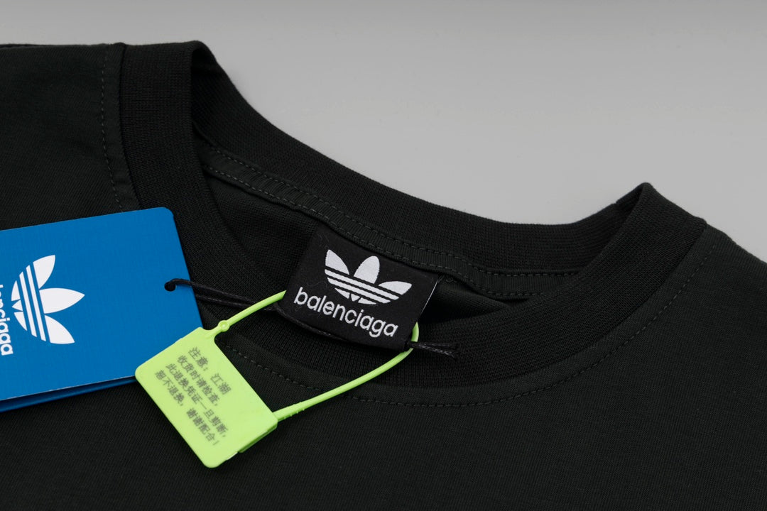 BALENCIAGA 2024 SS Logo Drip Print T-Shirt with Gift Box - Sky Blue / Grey Blue / Beige - Unisex - XS / S / M / L