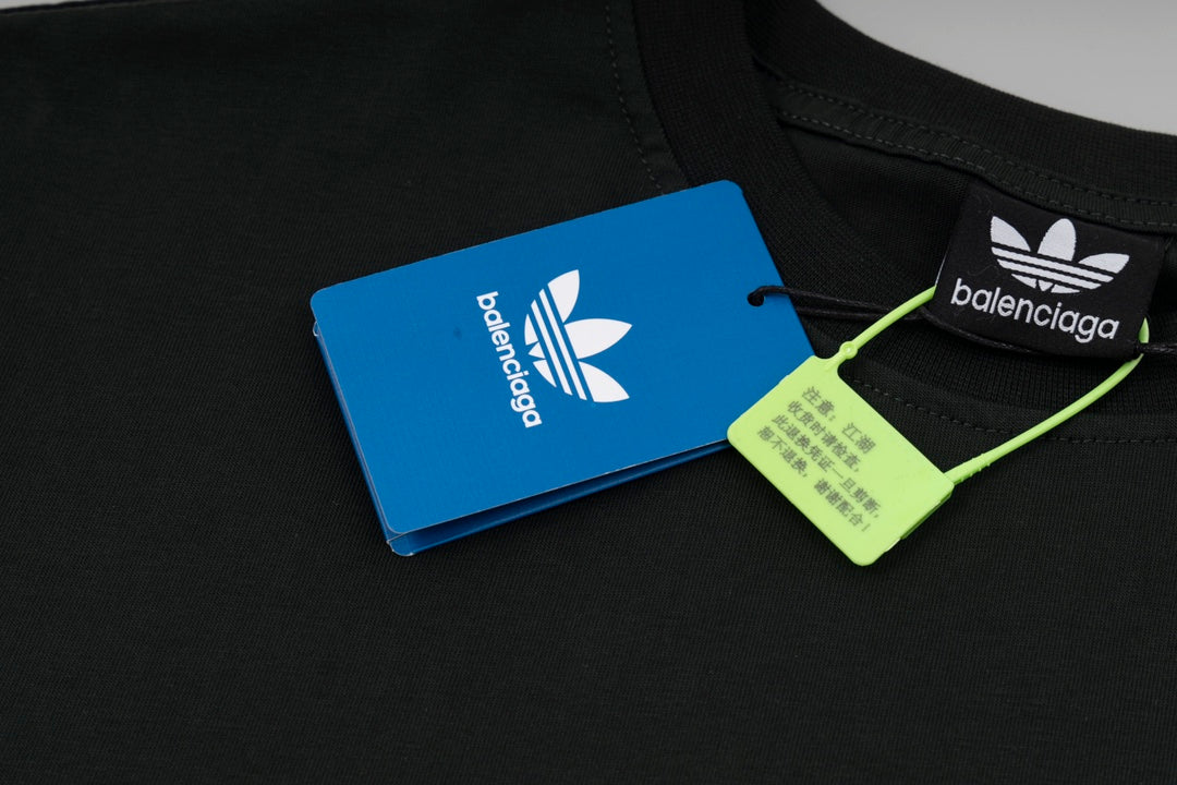 BALENCIAGA 2024 SS Logo Drip Print T-Shirt with Gift Box - Sky Blue / Grey Blue / Beige - Unisex - XS / S / M / L